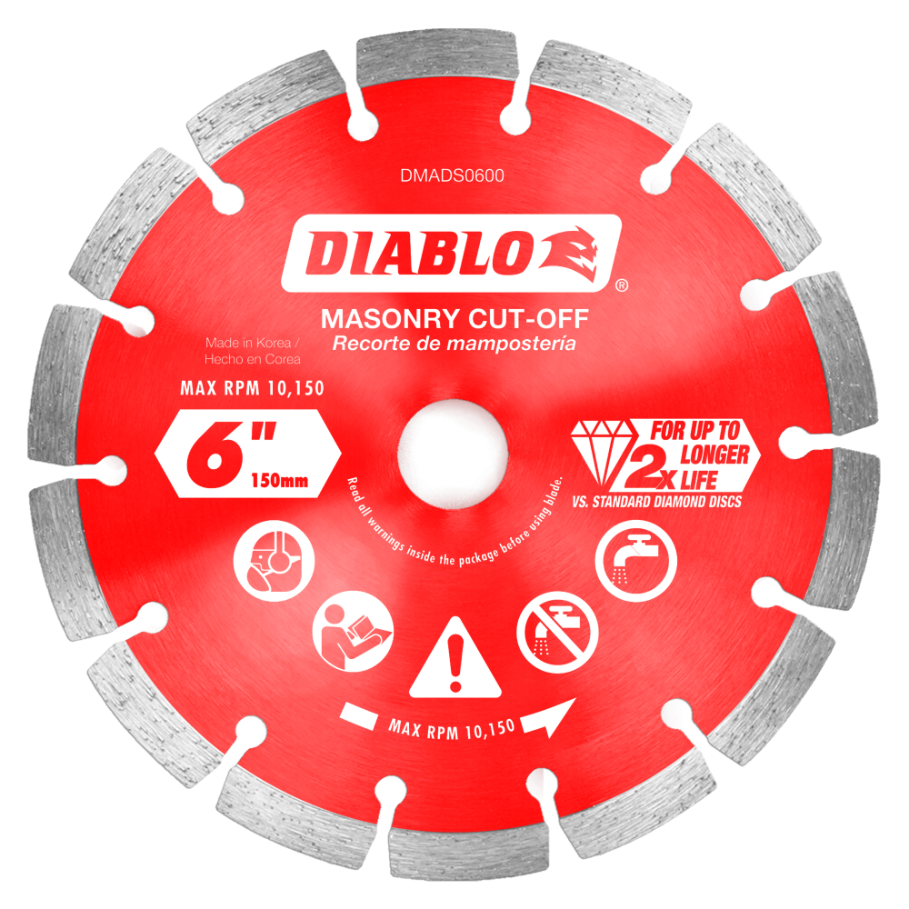 Diablo Tools 6″ Diamond Segmented Cut-Off Discs for Masonry - Flockneti