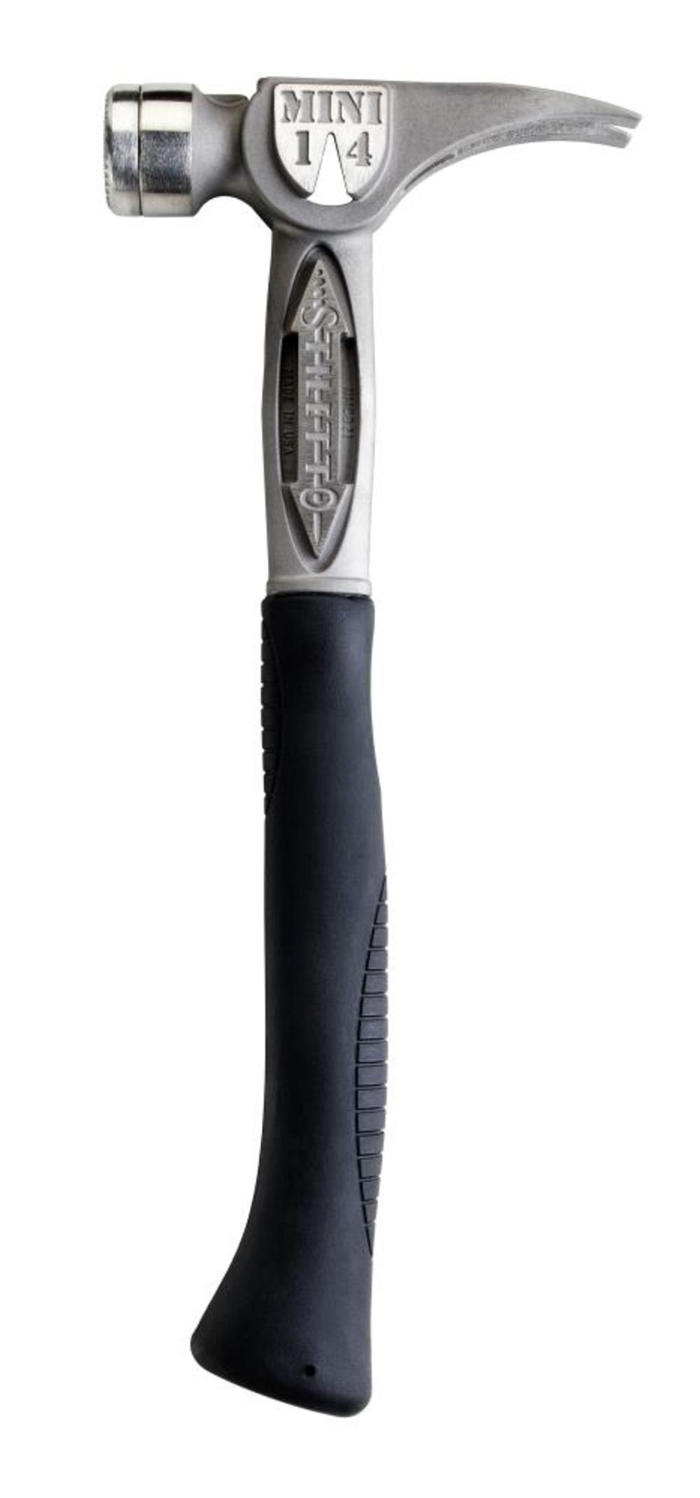 Stiletto TiBone MINI-14 oz Milled Face Hammer with 16 in. Curved Titanium Handle - Flockneti