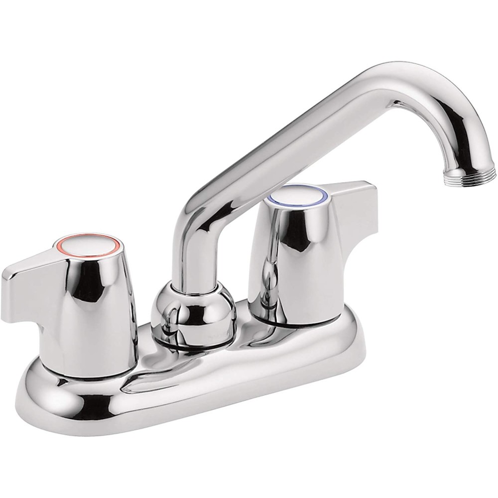 Moen Chateau Utility Laundry Faucet Chrome 2 Handle 4″ Low Arc - Flockneti