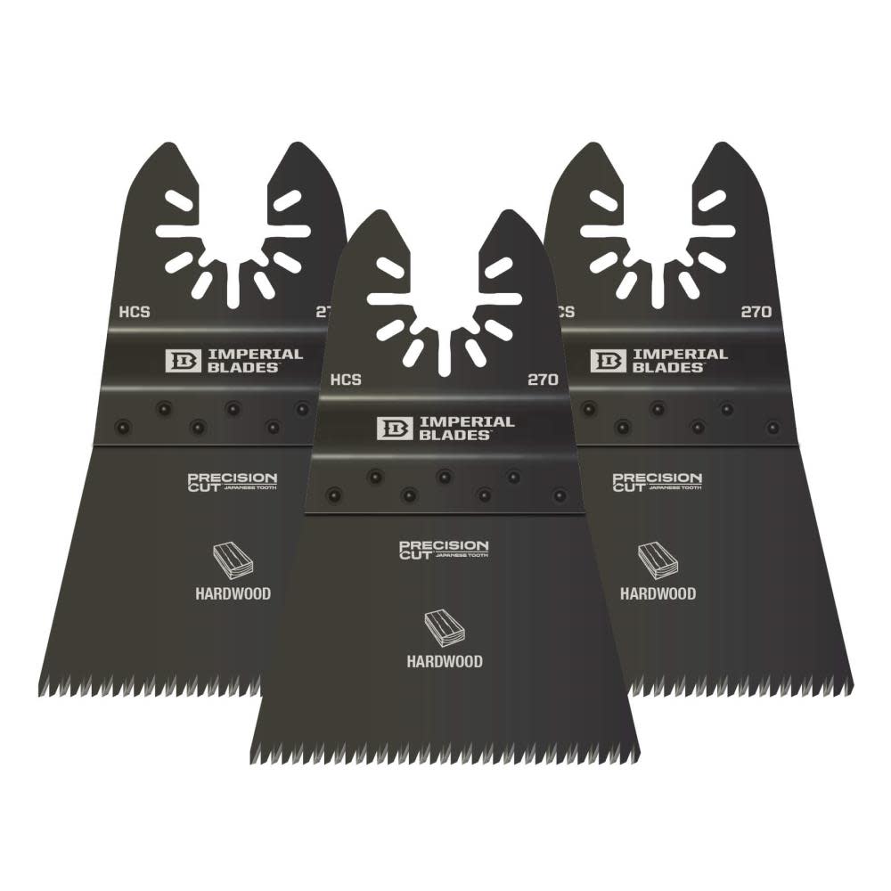 Imperial Blades IBOA270-3 One Fit 2-1/2″ Japanese Tooth Hardwood Blade 3PC - Flockneti
