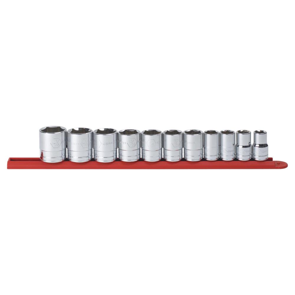 GEARWRENCH 11 Pc 1/2″ Drive 6 Point Standard SAE Socket Set - Flockneti
