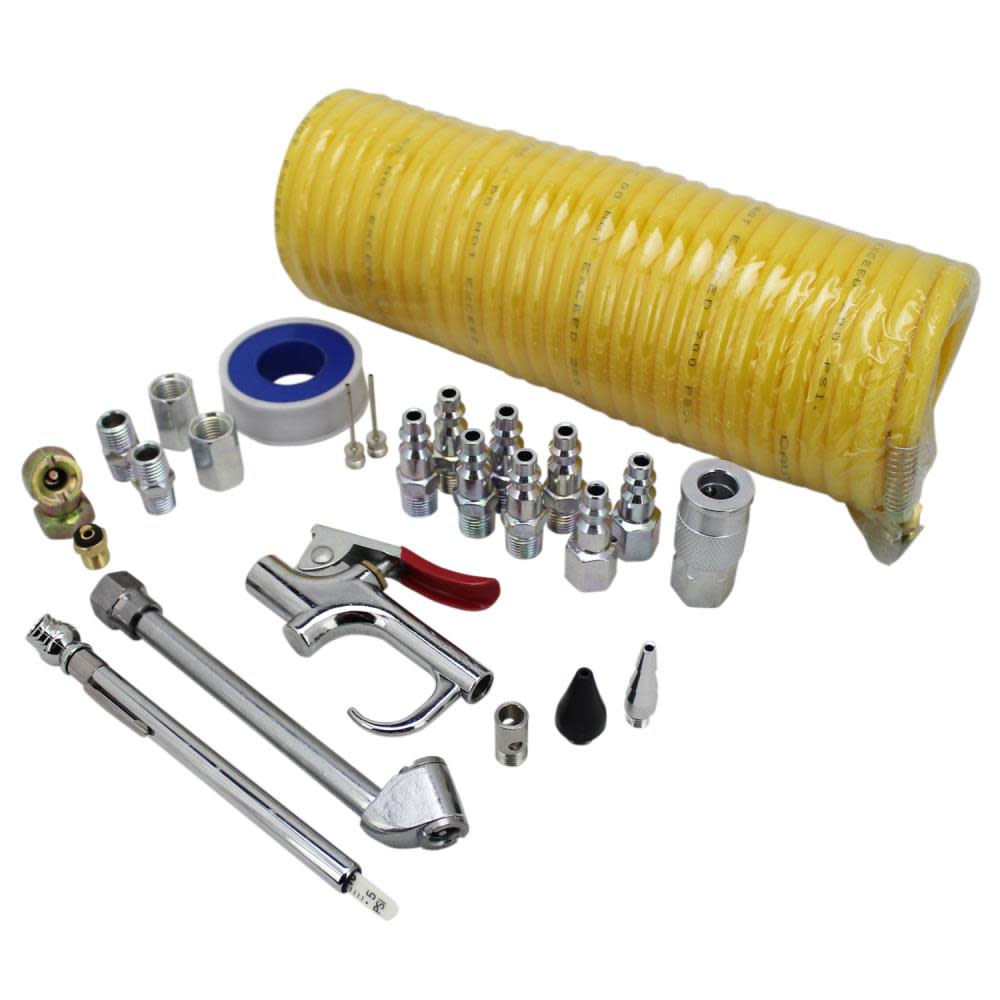 Milton EXELAIR Recoil Air Hose and Air Accessory Kit 25pc - Flockneti