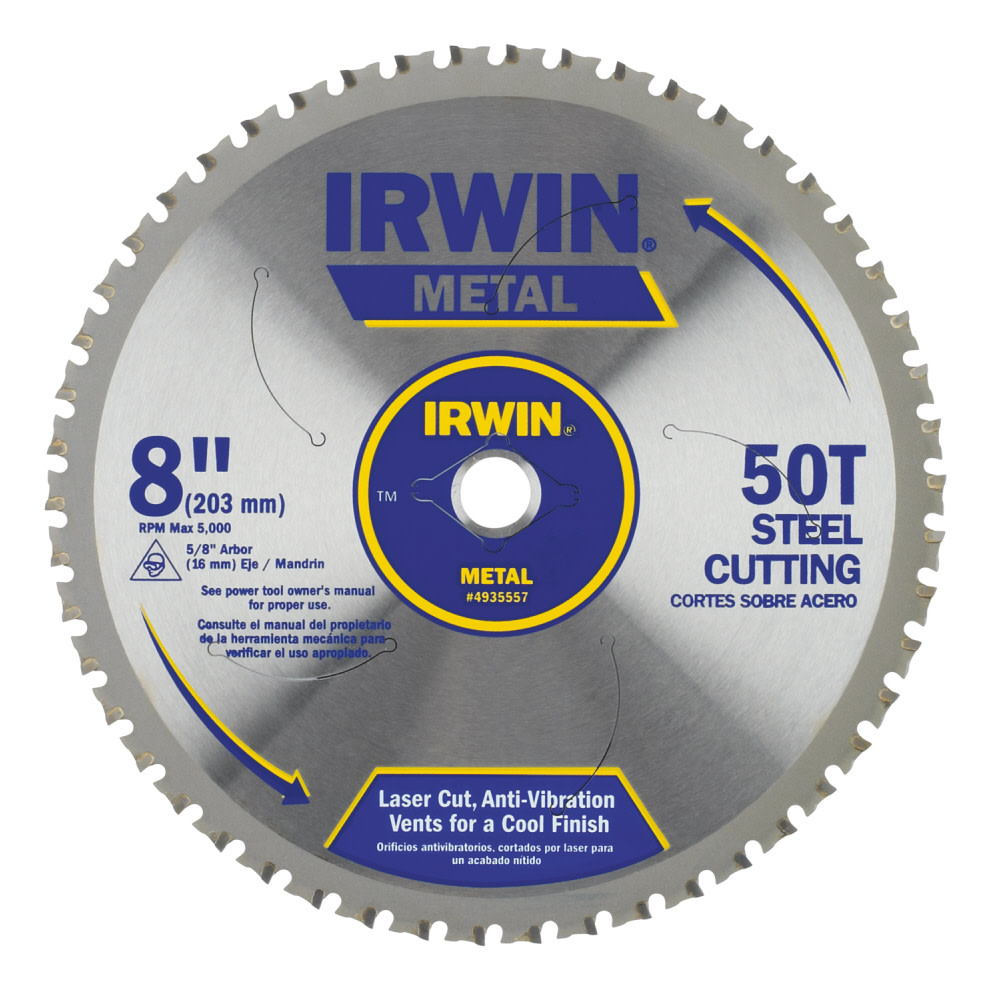 Irwin 8″ x 50T Master Combination Ferrous Steel 5/8″ Arbor – Carded - Flockneti