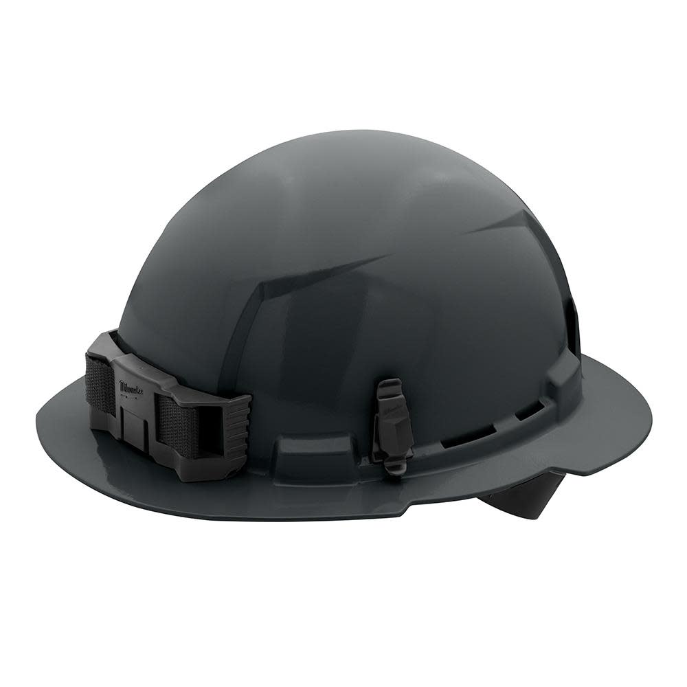 Milwaukee Gray Full Brim Hard Hat with 4pt Ratcheting Suspension Type 1 Class E - Flockneti