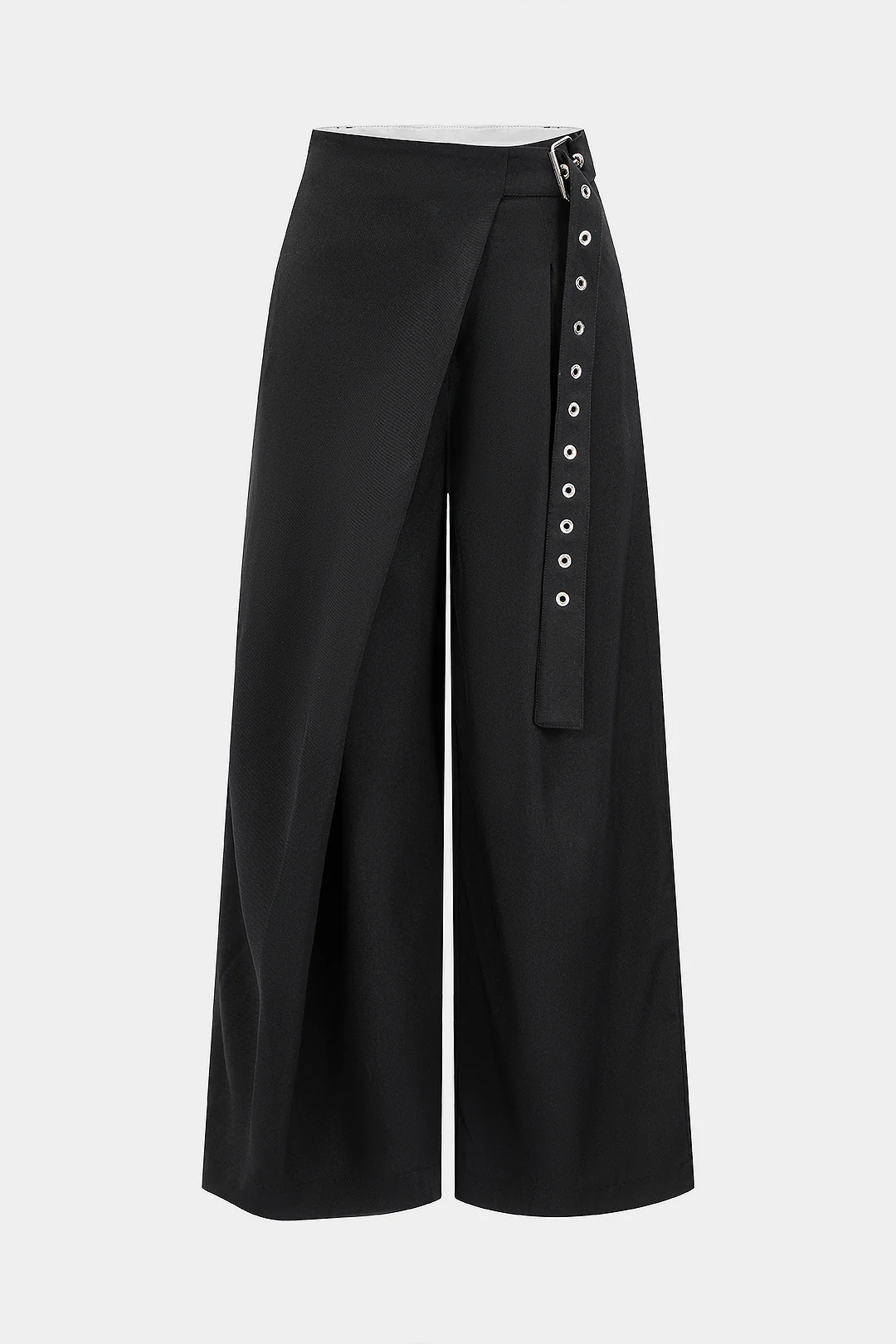 Belted Asymmetrical Straight Leg Pants - Flockneti