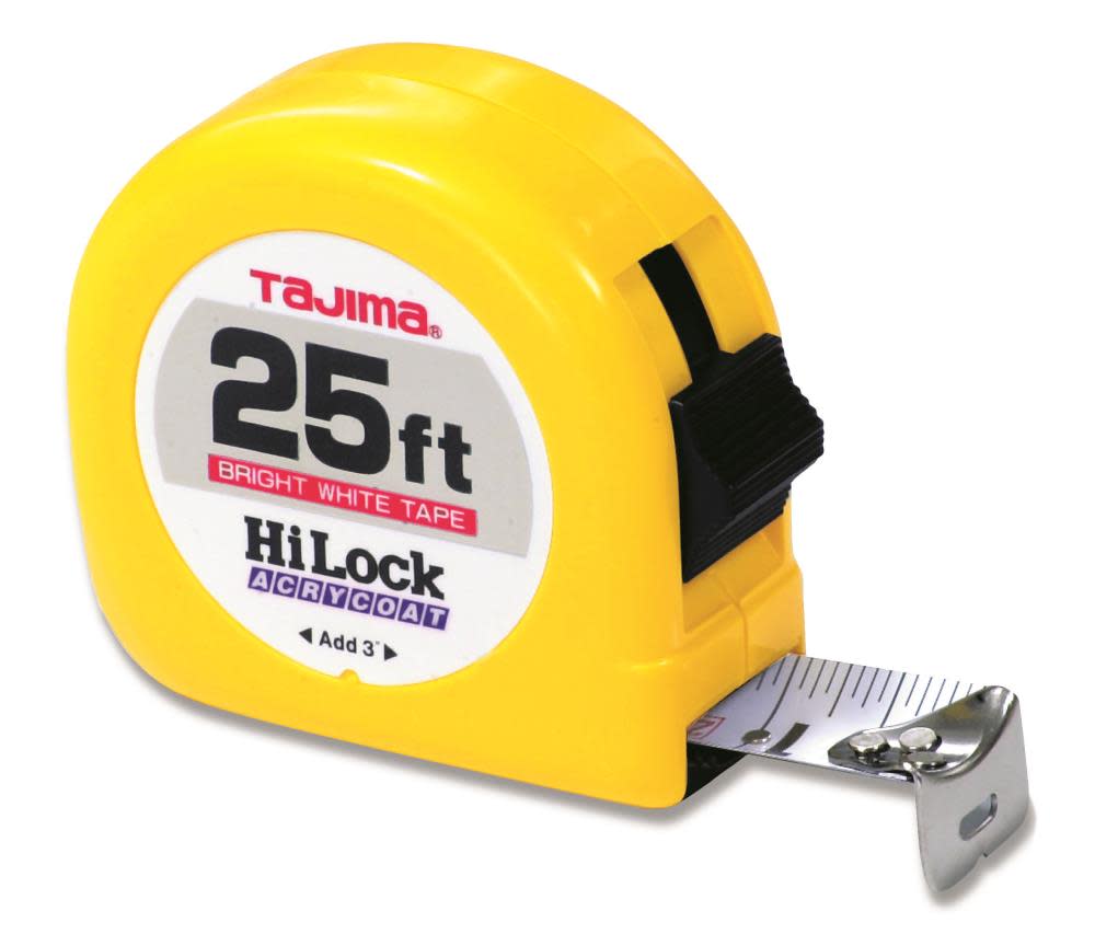 Tajima 25 Ft. Standard Scale Tape Measure with 1 In. Steel Blade - Flockneti