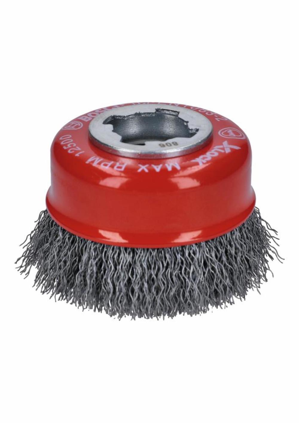 Bosch 3 In. Wheel Dia. X-LOCK Arbor Carbon Steel Crimped Wire Cup Brush - Flockneti