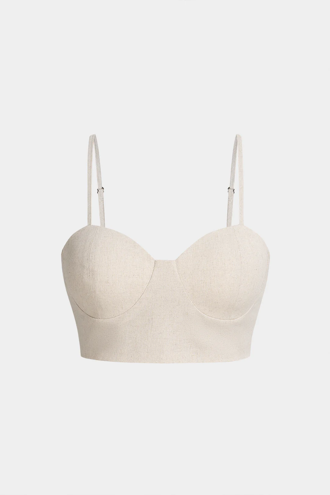 Linen Hook And Eye Cropped Cami Top - Flockneti