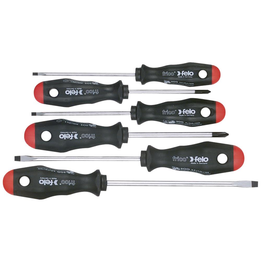 Felo 6 pc Slotted & Phillips Screwdriver Set - Flockneti