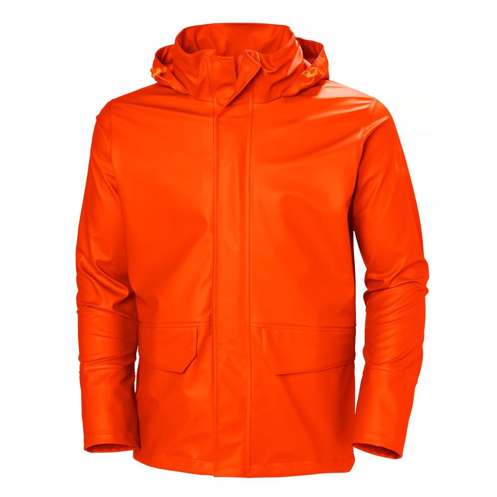 Helly Hansen PU Gale Waterproof Rain Jacket Dark Orange Large - Flockneti