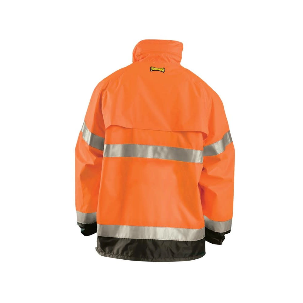 Occunomix Hi-Vis Orange Class 3 Premium Breathable Rain Jacket Medium - Flockneti