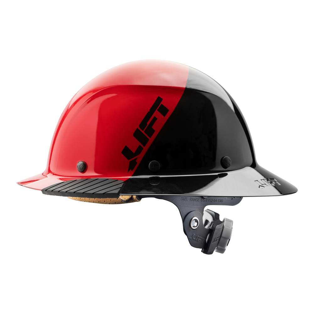 Lift Safety DAX Fifty/50 Full Brim Hard Hat Red Fiber Resin - Flockneti