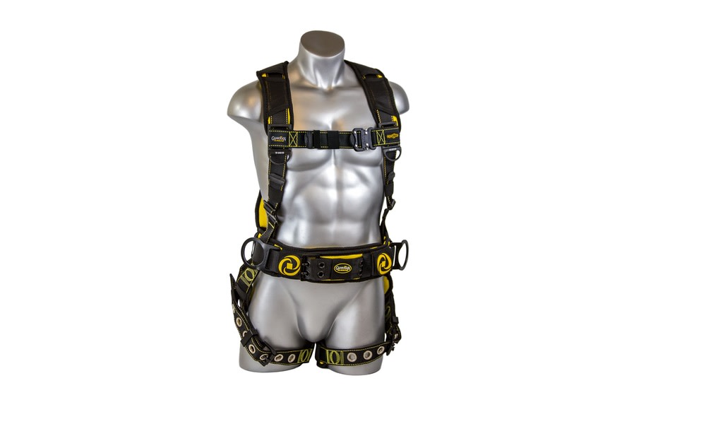 Guardian Fall Protection X-Large Cyclone Construction Harness – Black/Yellow - Flockneti