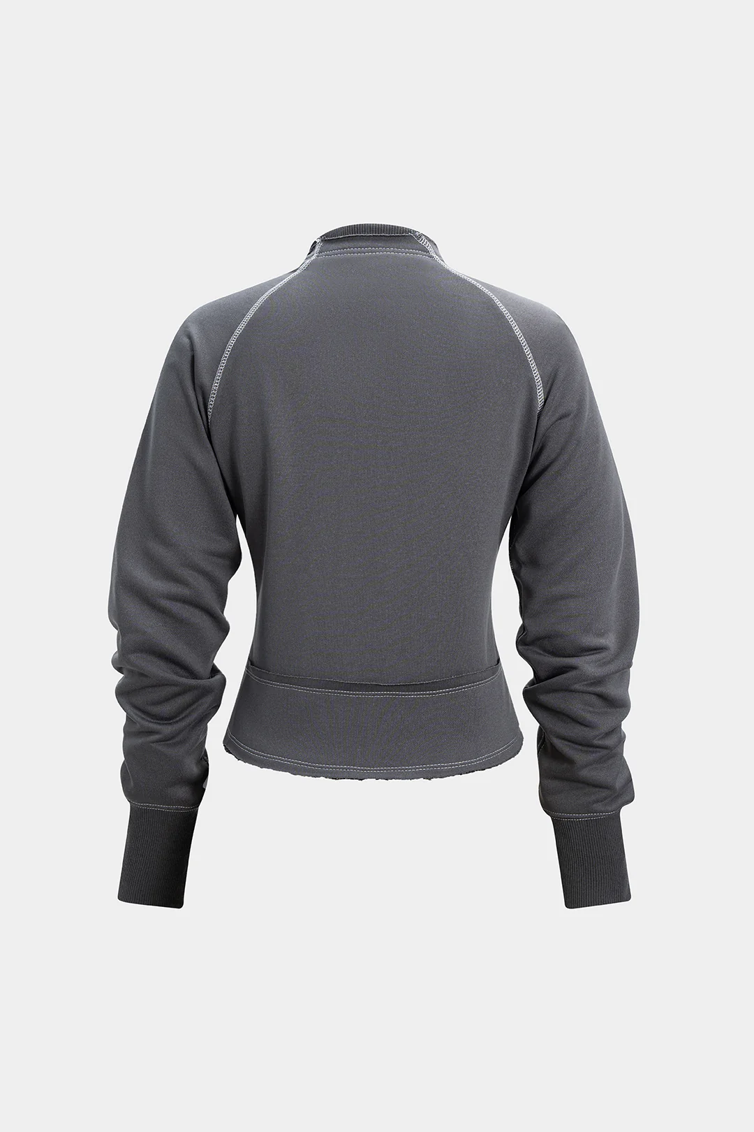 Letter Embroidery Zipper Sweatshirt - Flockneti