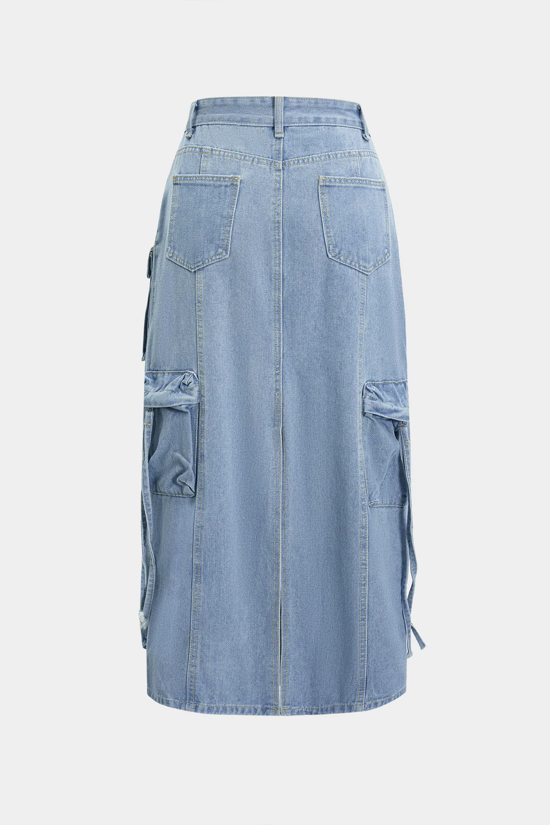 Denim High Waist Pocket Skirt - Flockneti