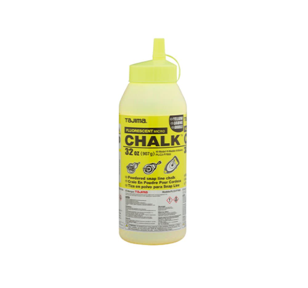 Tajima Micro Chalk Powdered Snap Line Chalk Fluorescent Yellow 32oz - Flockneti