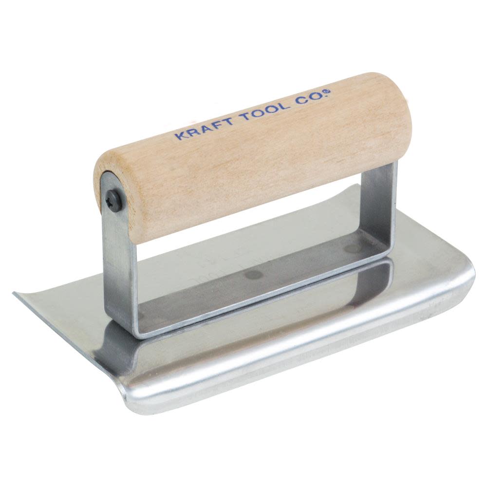 Kraft Tool Co 6 In. x 3 In. 1/4 In. R Stainless Steel Cement Edger with Wood Handle - Flockneti