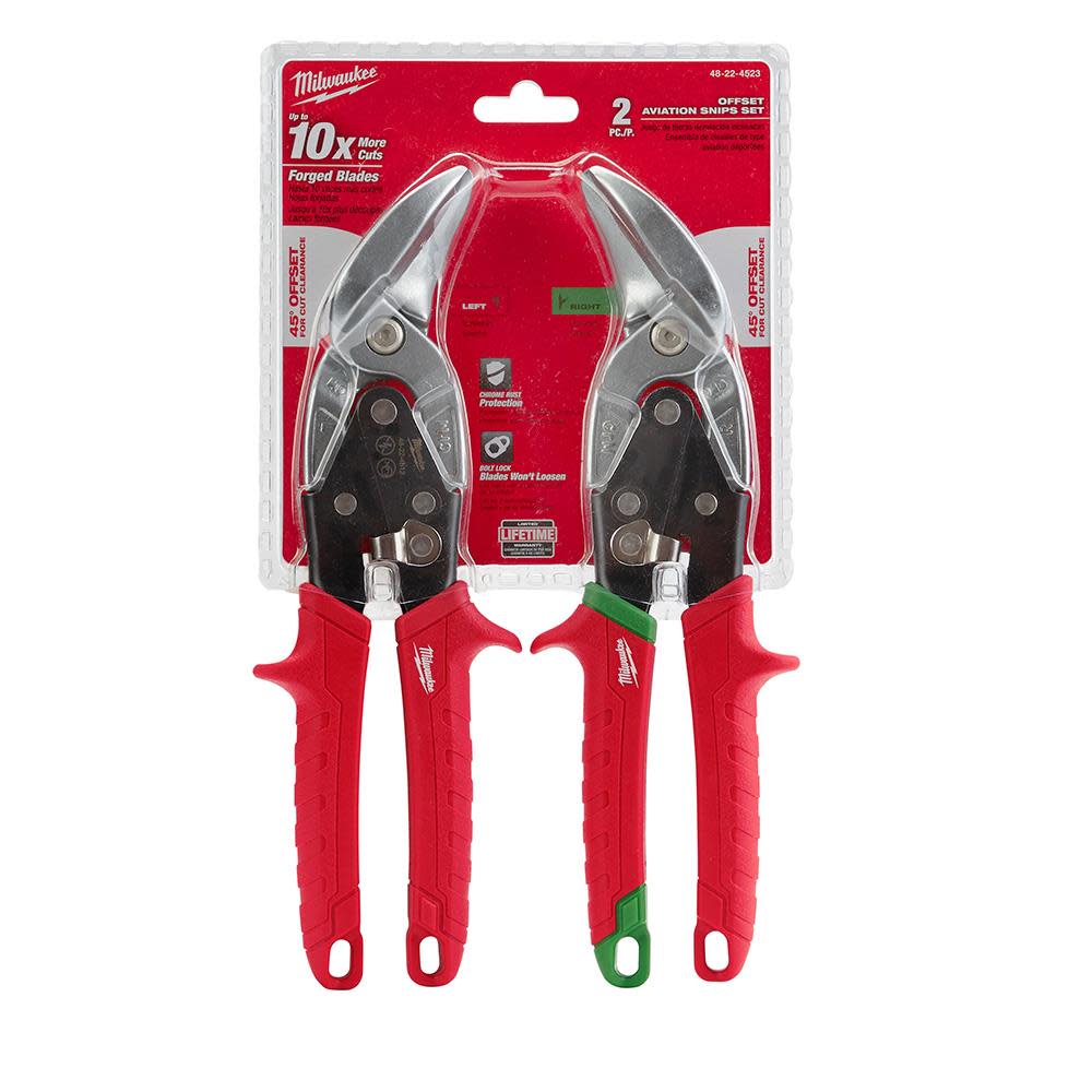 Milwaukee 2-Piece Offset Aviation Snip Set - Flockneti