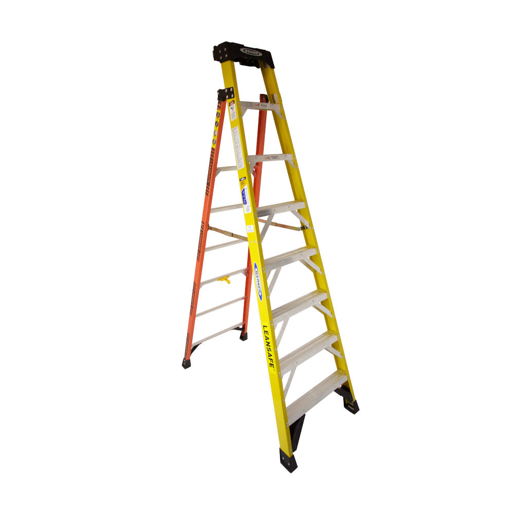 Werner LEANSAFE 8 ft Type IAA Fiberglass Leaning Ladder - Flockneti