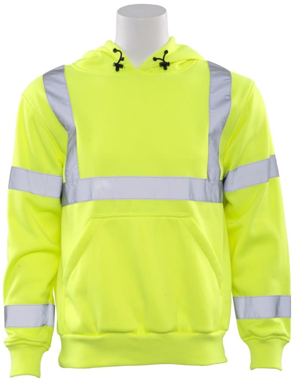 ERB W376 Class 3 Hooded Sweatshirt Hi Viz Lime Large - Flockneti