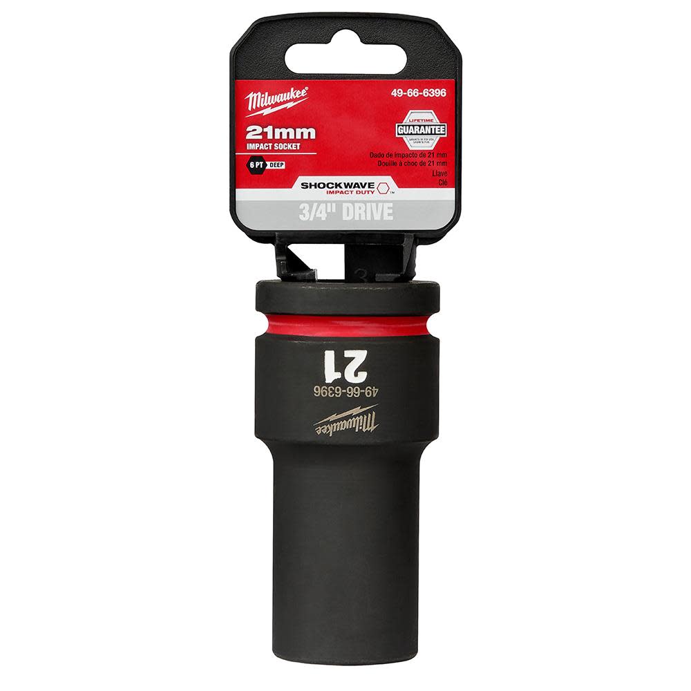Milwaukee SHOCKWAVE Impact Duty Socket 3/4″ Drive 21MM Deep 6 Point - Flockneti