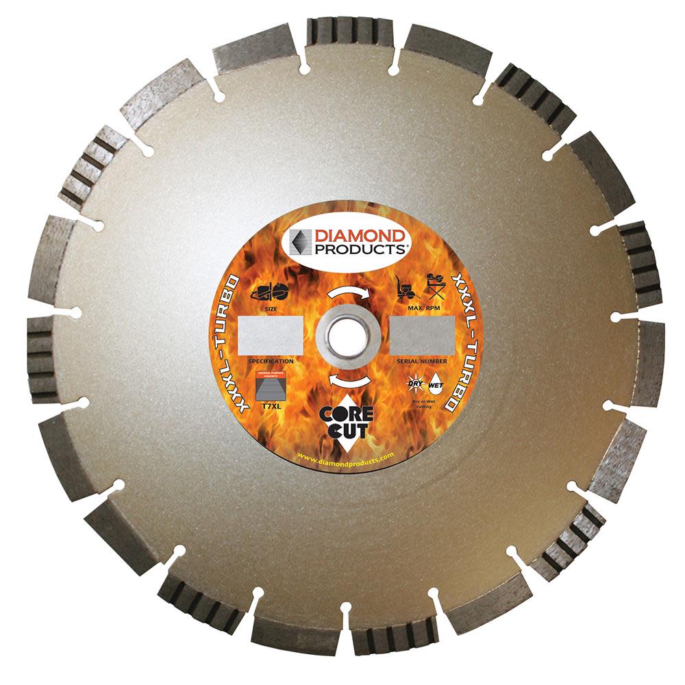 Diamond Products 14 In. x .125 In. x 1 In. XXXL Turbo High Speed Blade - Flockneti