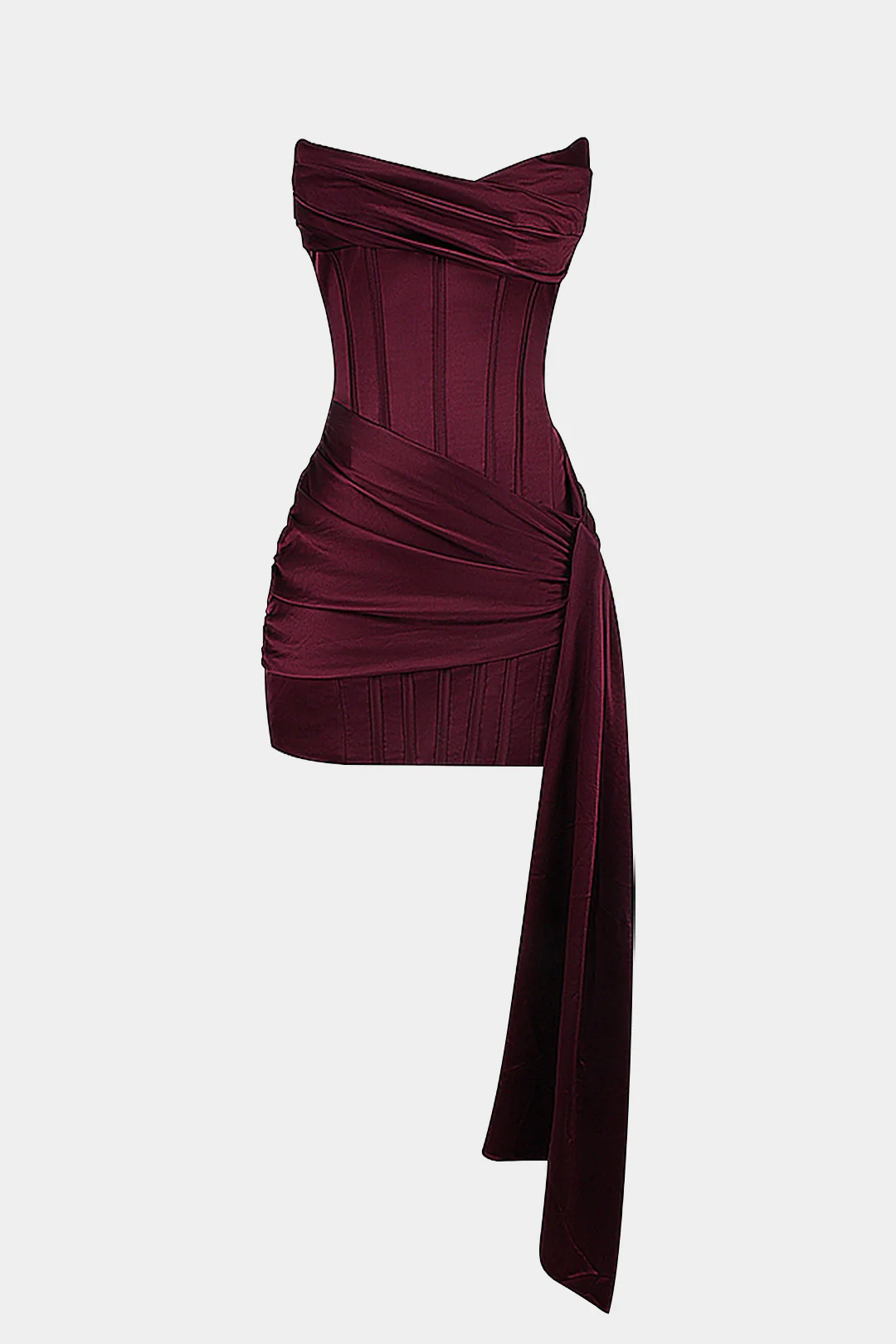 Satin Asymmetrical Sleeveless Mini Dress - Flockneti
