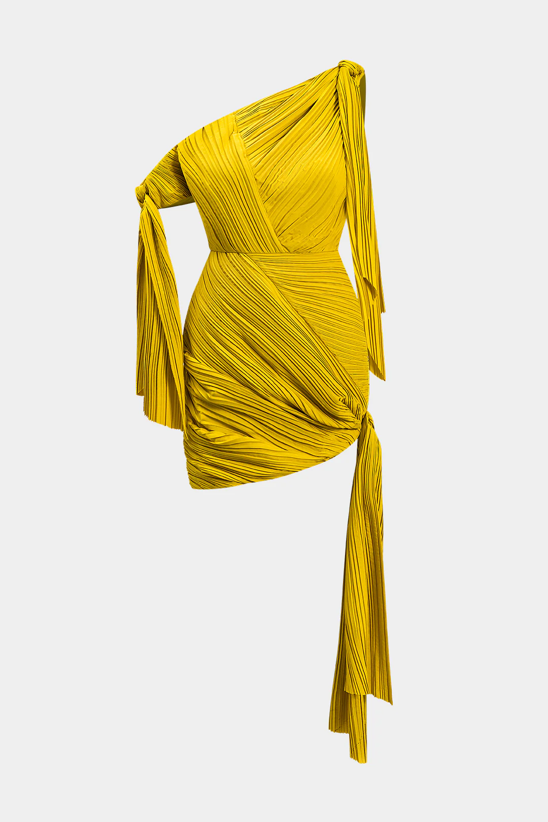 Pleated Sleeveless Asymmetrical Mini Dress - Flockneti