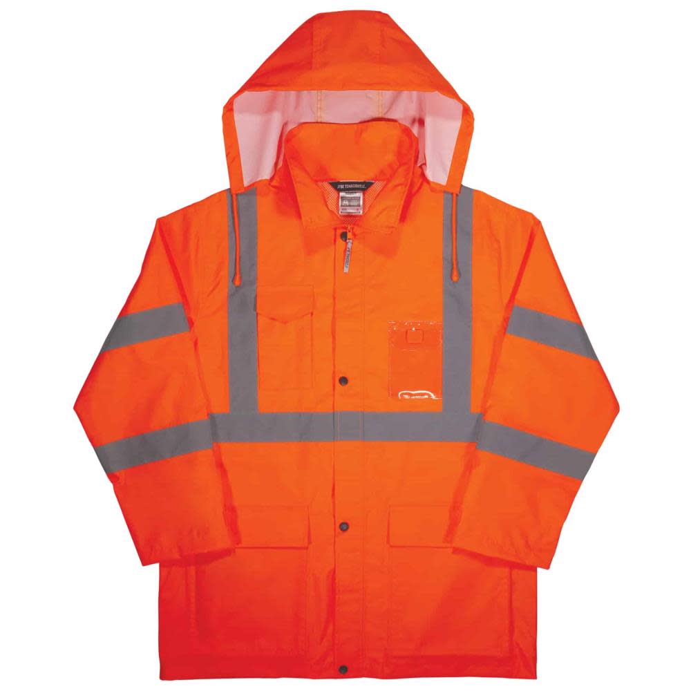 Ergodyne GloWear 8366 Lightweight Hi Vis Rain Jacket Orange Large - Flockneti