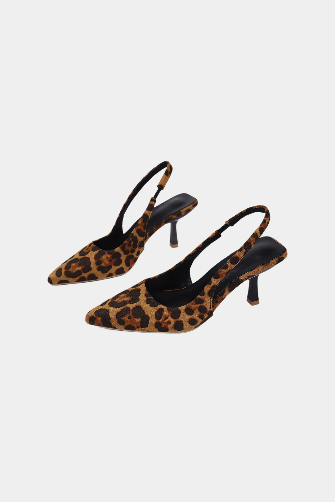 Leopard Print Pointed Toe Heels - Flockneti