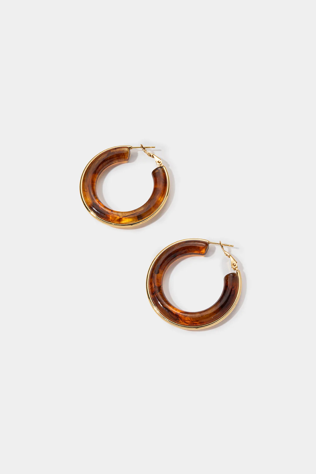 Resin Round Shape Earrings - Flockneti