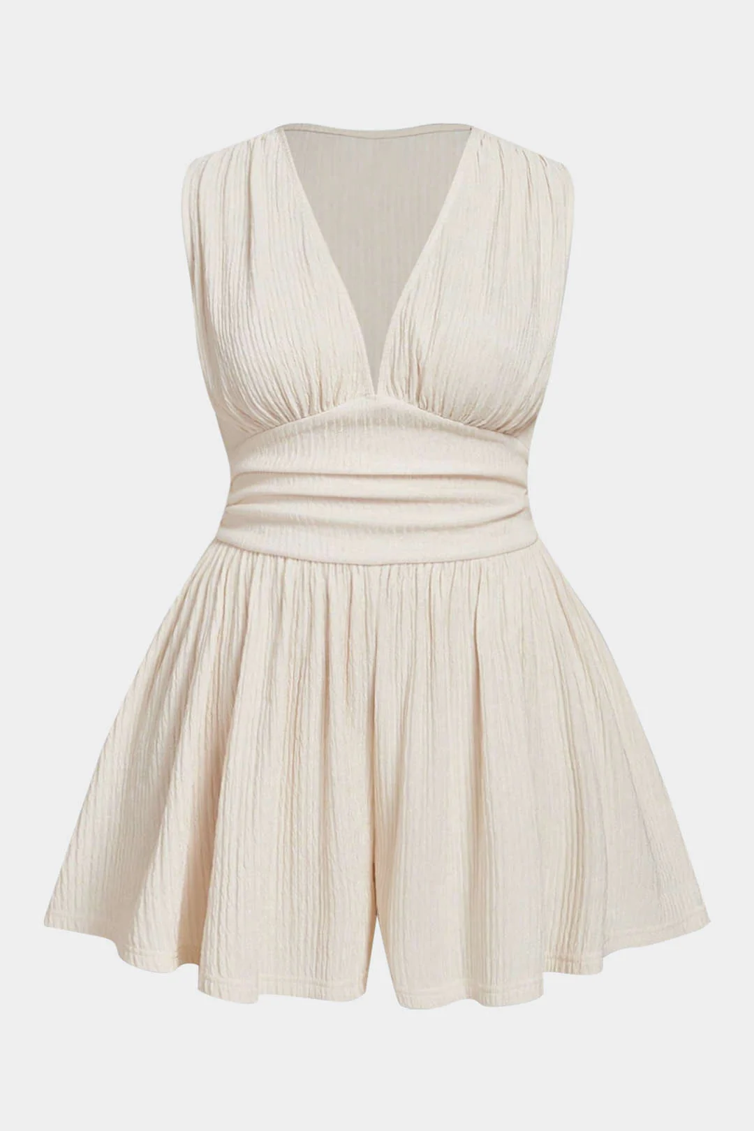 Plus Size Ruched Sleeveless Wide Leg Jumpsuit - Flockneti