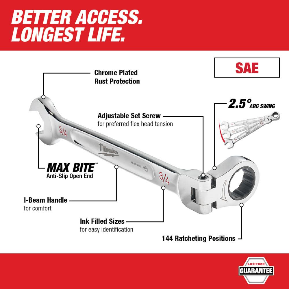 Milwaukee Combination Wrench Flex Head 13/16″ - Flockneti