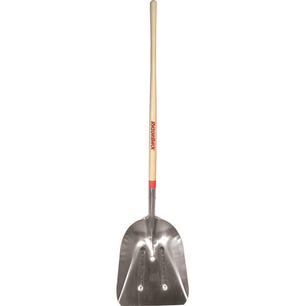 Razorback #10 Aluminum Scoop Shovel with 48″ North American Wood Handle - Flockneti
