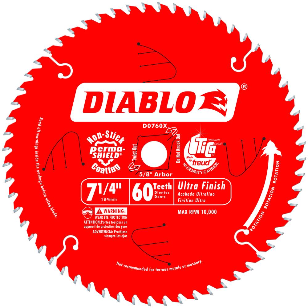 Diablo Tools 7-1/4 in x 60 Tooth Ultra Finish Saw Blade - Flockneti