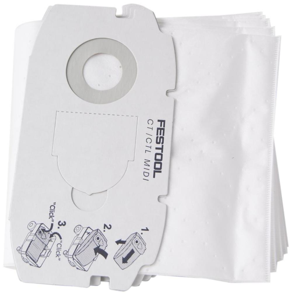 Festool Self Clean Filter Bag for CT MIDI (5pk) - Flockneti