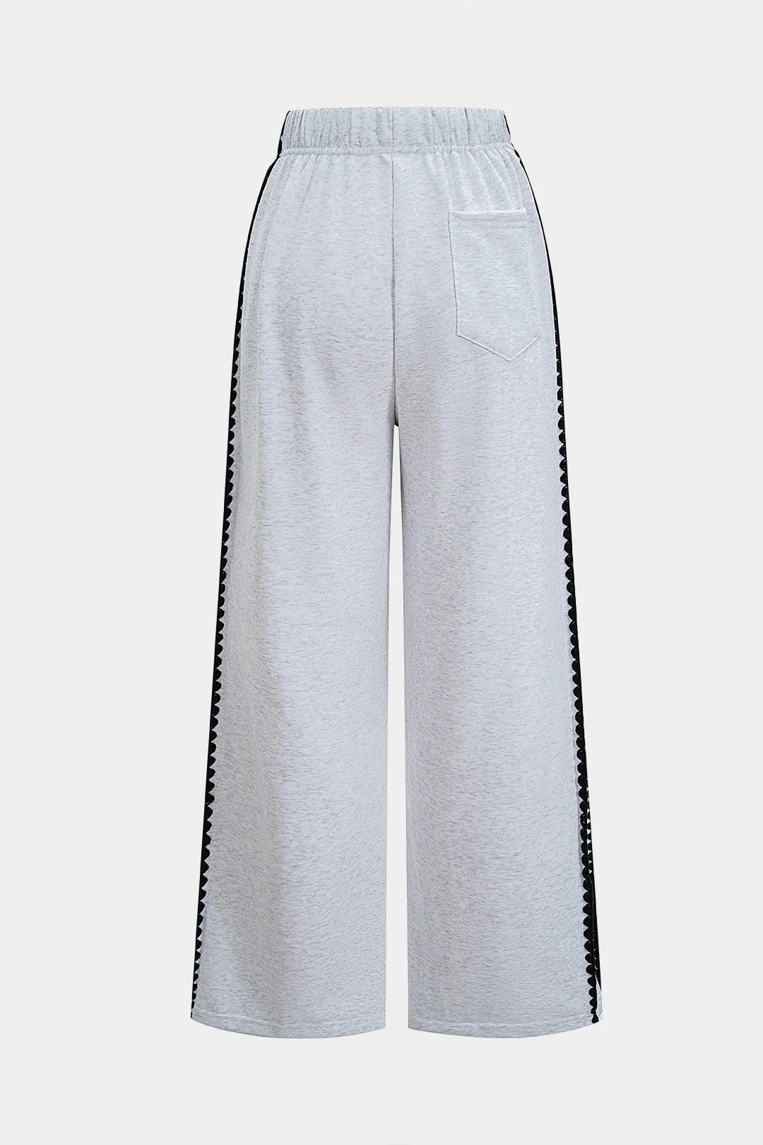 Contrast Binding Shirred Waistband High Waist Pants - Flockneti