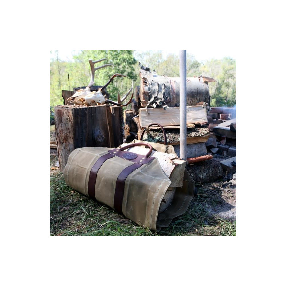 Duluth Pack Wax Khaki Canvas Log Carrier - Flockneti