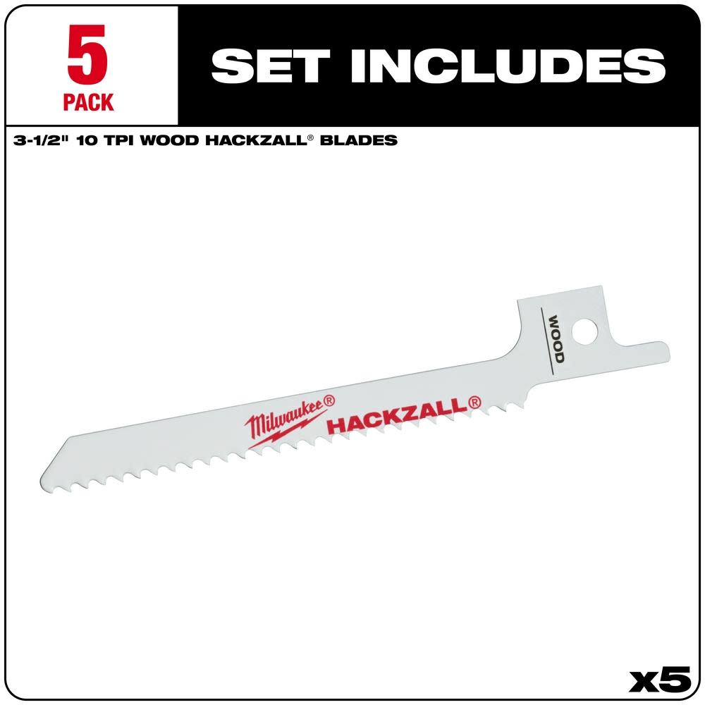 Milwaukee M12 HACKZALL Bi-Metal Blade – Wood Scroll 5PK - Flockneti