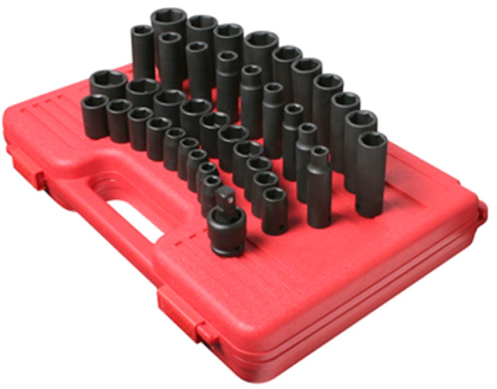 Sunex 1/2 In. Drive SAE Master Impact Socket Set 39 pc. - Flockneti