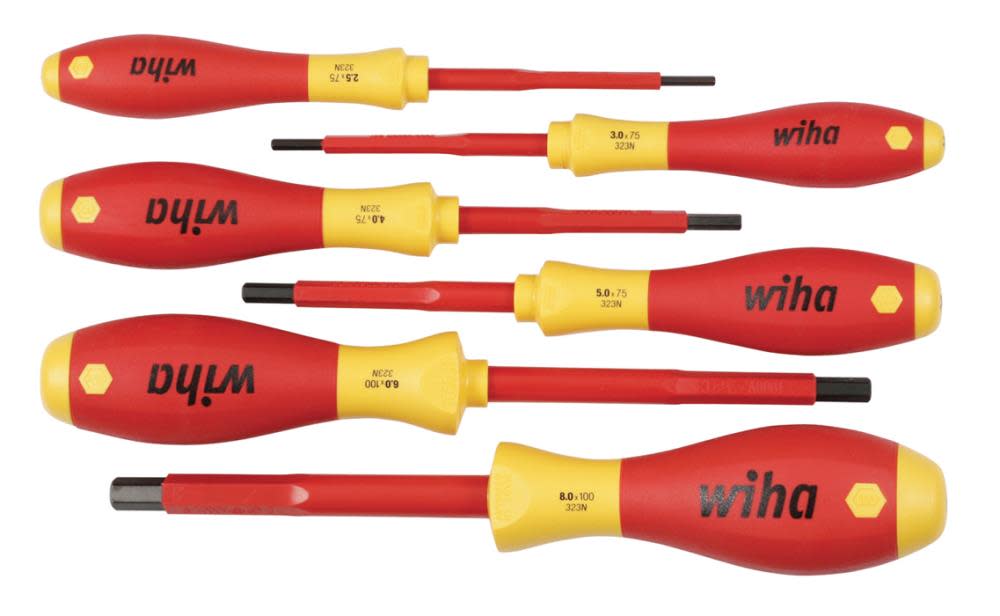 Wiha Insulated SoftFinish Hex Metric Screwdriver Set 6 Piece - Flockneti
