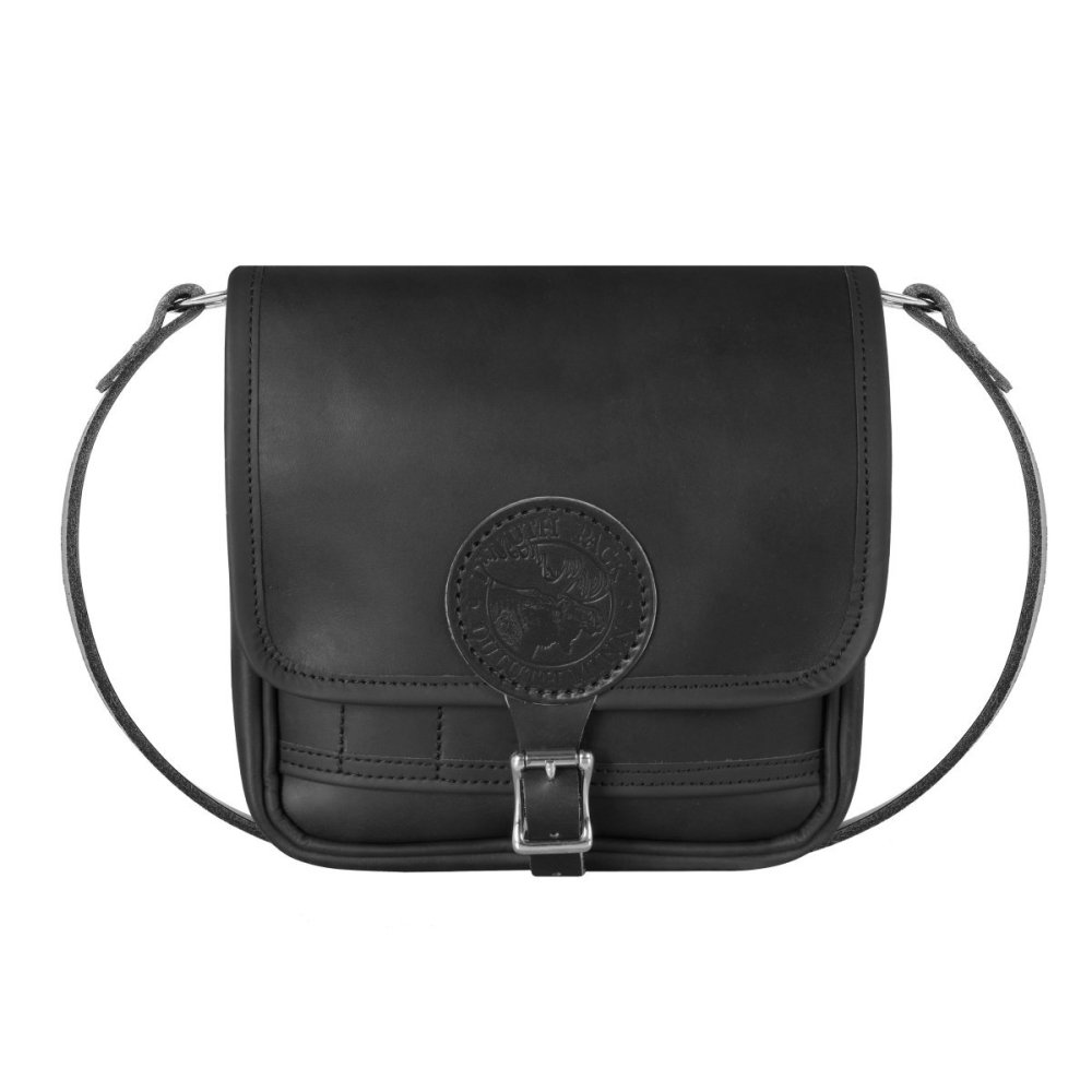Duluth Pack 4 Liter Capacity Black Leather Mini Haversack - Flockneti