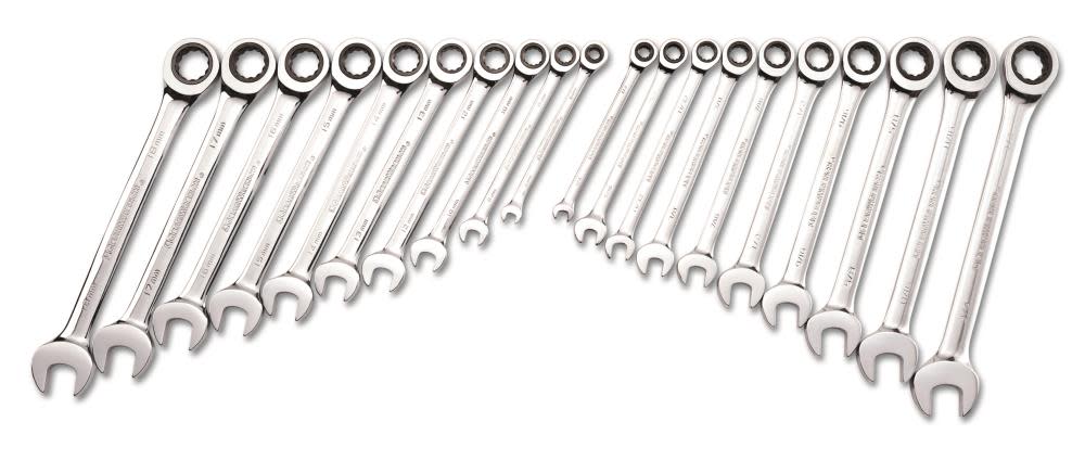 GEARWRENCH SAE/Metric Ratcheting Combination Wrench Set 20pc - Flockneti