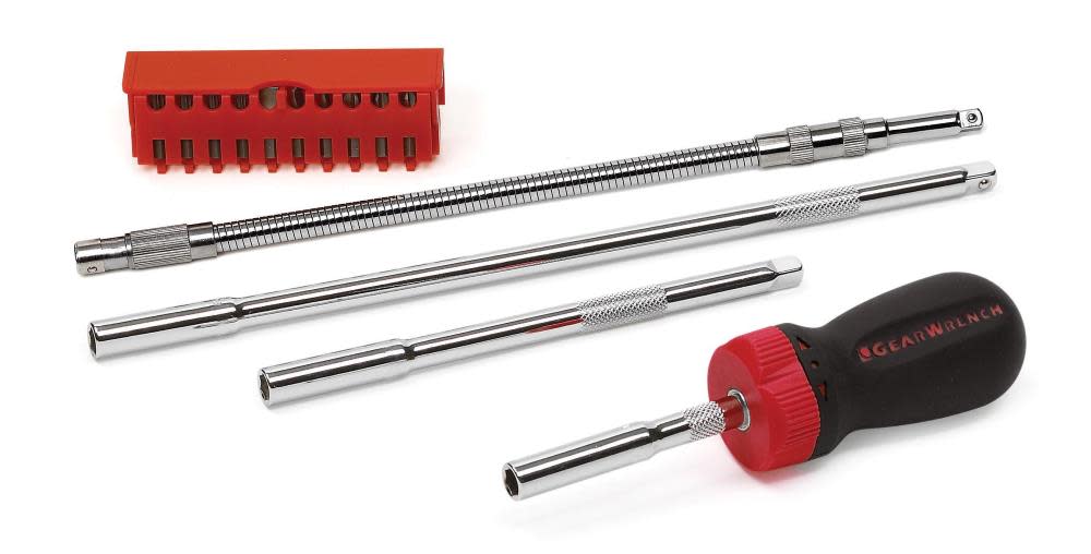 GEARWRENCH 15 pc Stubby Handle Ratcheting Screwdriver Set - Flockneti