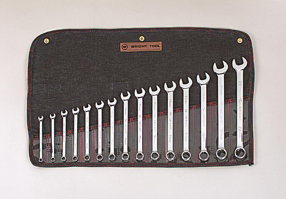 Wright Tool 15 pc. Full Polish Metric Combination Wrench Set - Flockneti