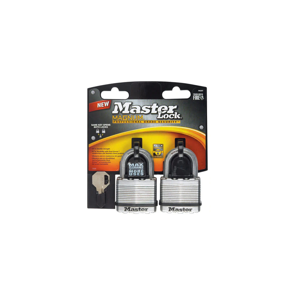 Master Lock Padlock 2″ Steel Keyed Alike Dual Ball Bearing 2pk - Flockneti