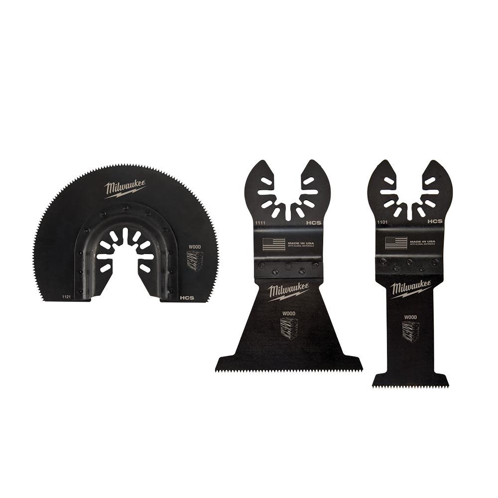 Milwaukee OPEN-LOK 3PC WOOD CUTTING MULTI-TOOL BLADE VARIETY PACK - Flockneti