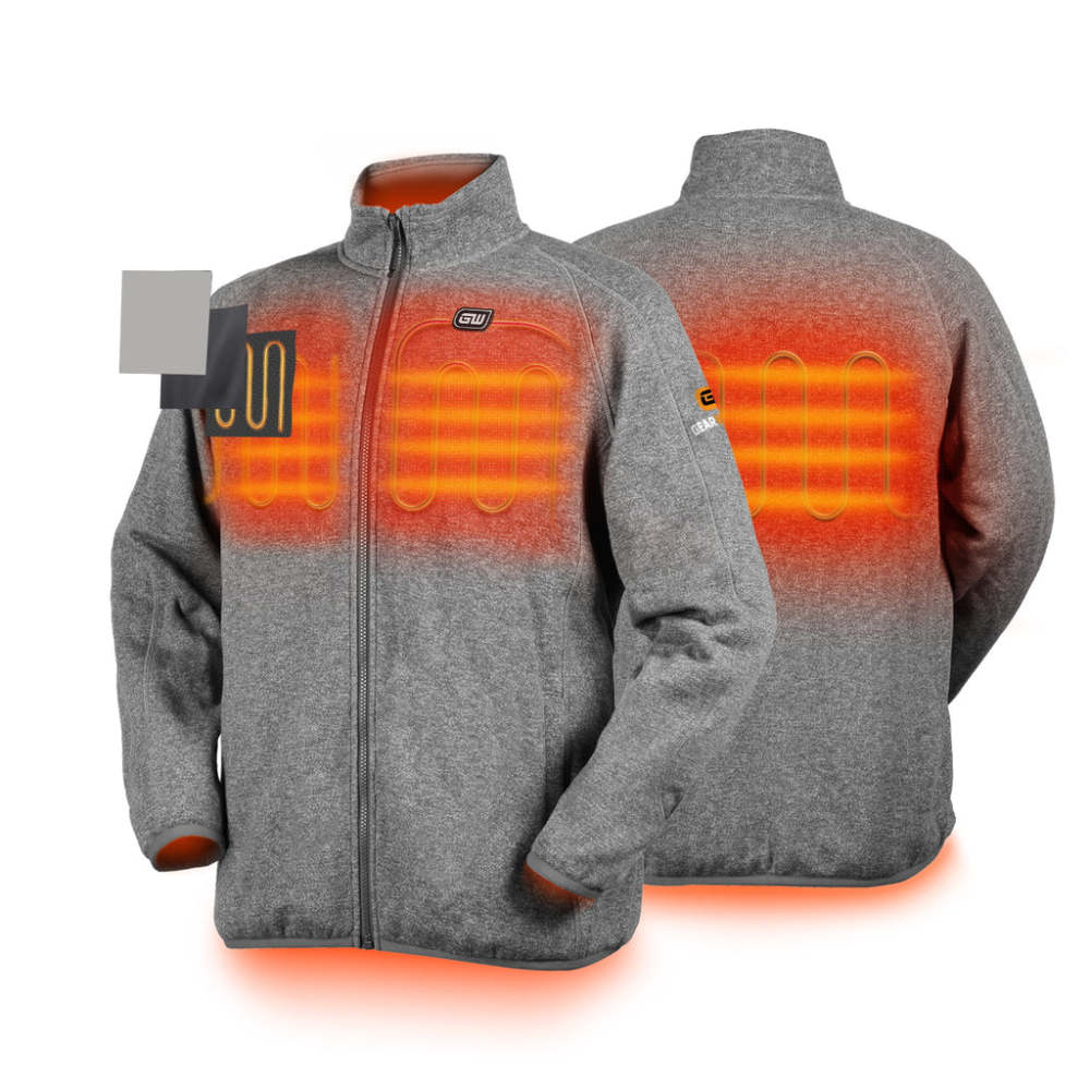 GEARWRENCH Mens Gray Heated Fleece Jacket Kit Large - Flockneti