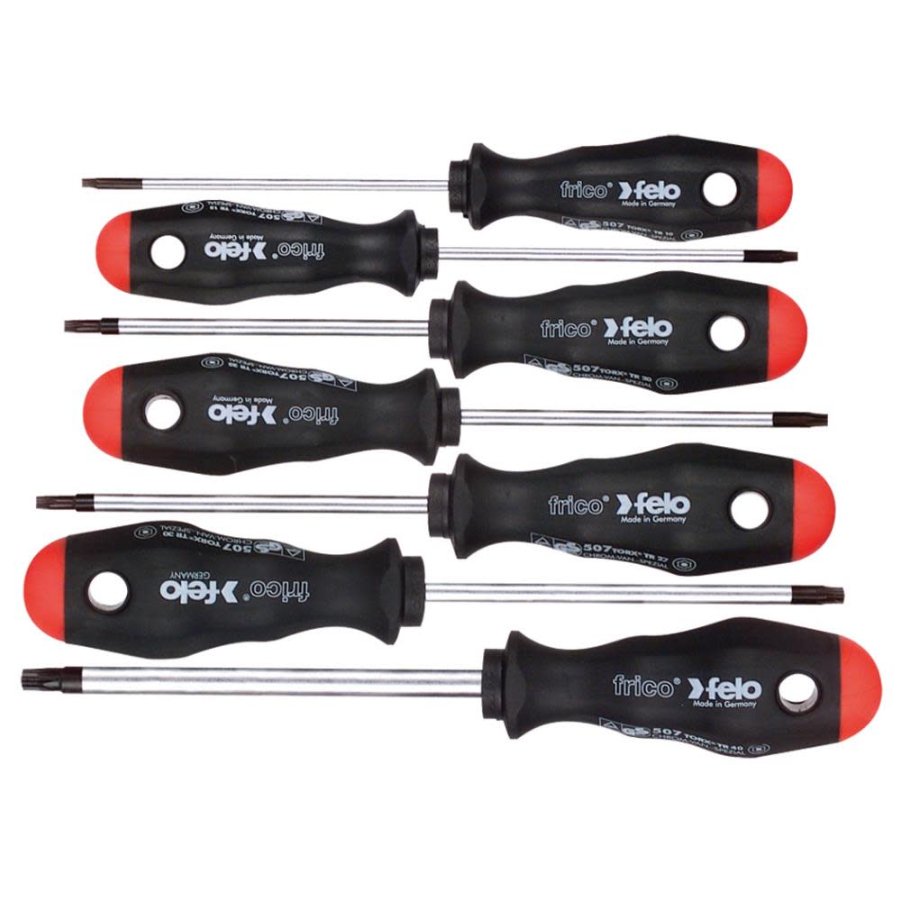 Felo 7 Pc Torx Screwdriver Set T9-T40 – 2 Component Handle - Flockneti