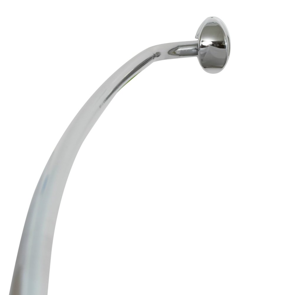 Zenith Shower Curtain Rod Curved Single Chrome Plated Aluminum - Flockneti